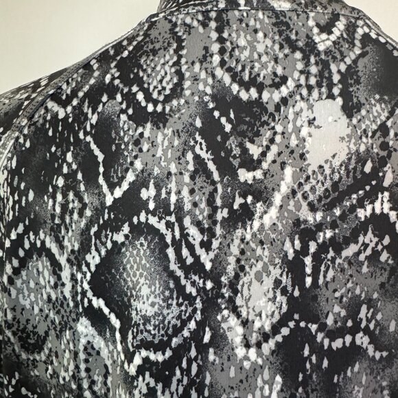Style & Co. Sport Size L Gray Black Snakeskin Pattern Athletic Jacket Full Zip - Picture 6 of 14